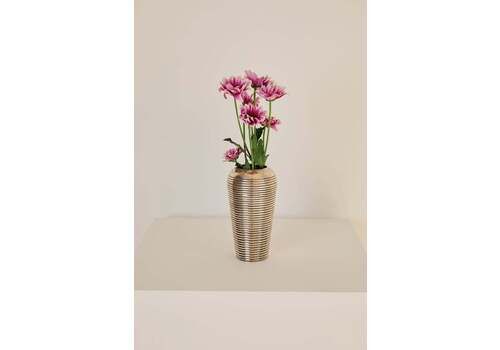 Small Ribbed Chrome Vase