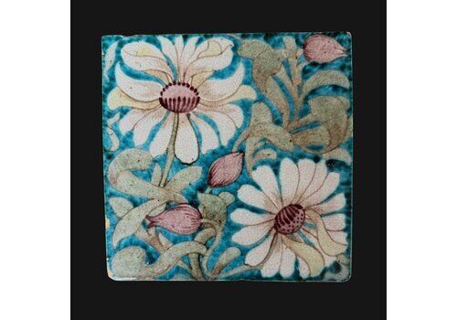 William De Morgan Tile, 1800s, Antique
