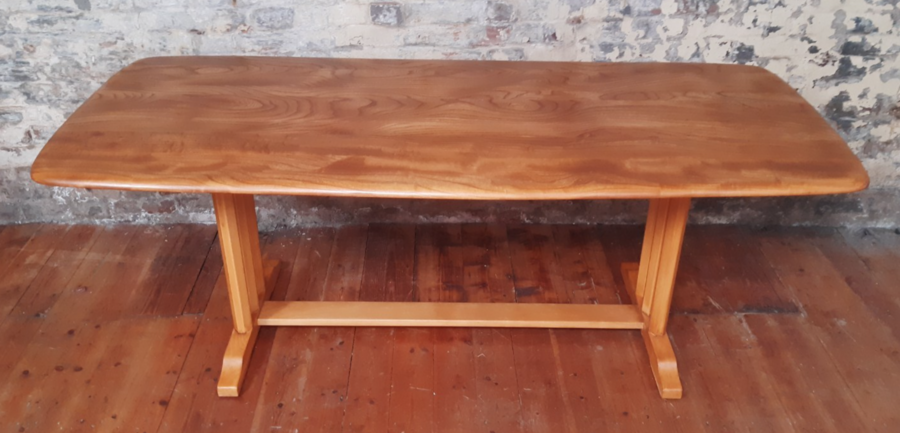 Vintage Rare Large Ercol Refectory Table Model 594 Elm & Beech A1 Con Uk Deliver