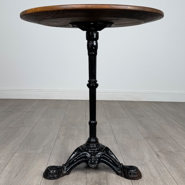 Vintage 20th Century Cast Iron Side Table With Oak Top photo furniture