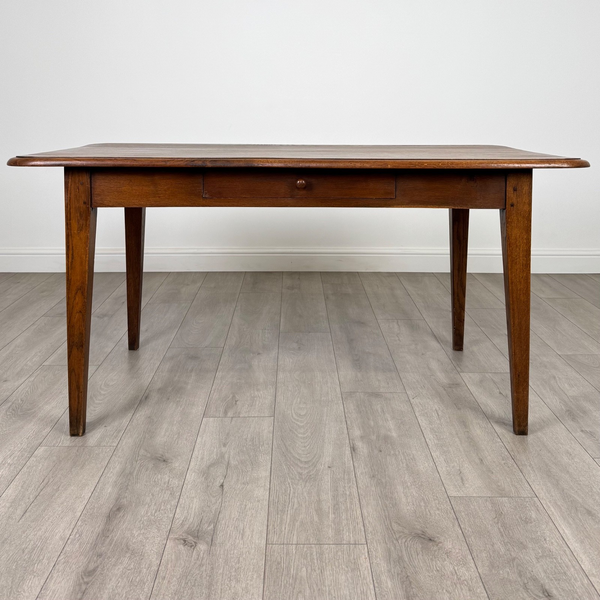 Antique 20th Century Good Quality Oak Dining Table With Drawer