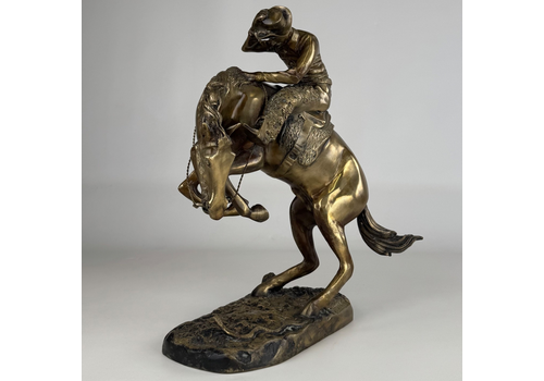Antique 20th Century Brass Sculpture By Frederic Remington