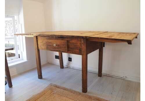 Antique Vintage Rustic French Pine Console Table With Extendable Top / Decorative Furniture