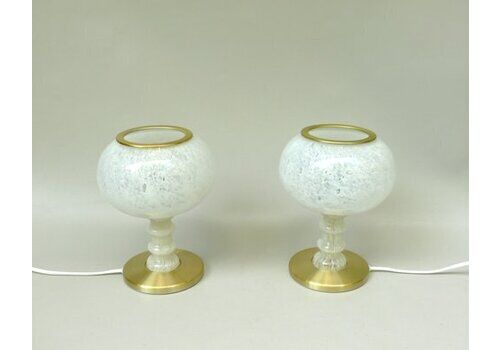 Elegantvtable Lamps With Glass Lampshades From Doria Leuchten, 1960s, Set Of 2
