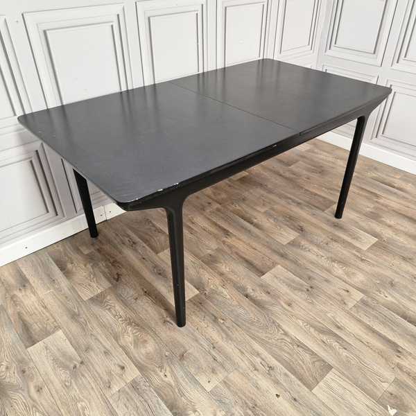 Vintage Large Painted Black Dining Table By McIntosh And Co. Extending Teak