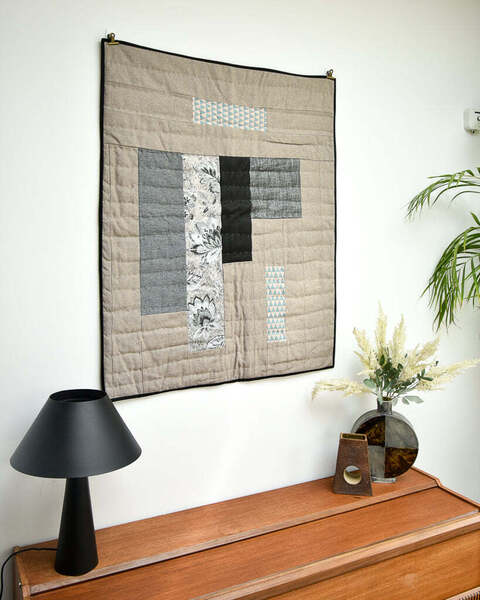 Handmade Recycled Material Patchwork Wall Hanging