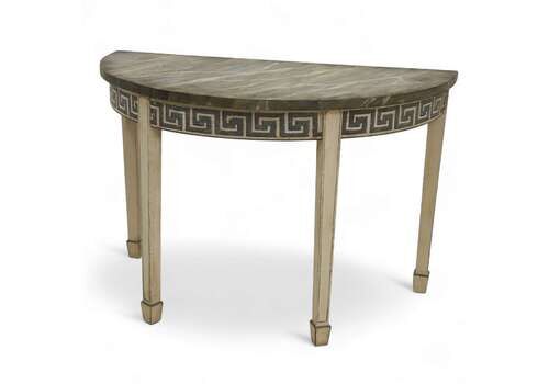 Georgian Demi Lune Console Table, English 18th Century   Later Painted