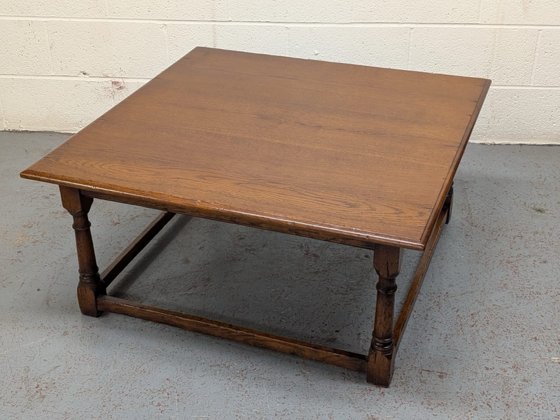 Large Solid Oak Square Coffee Table