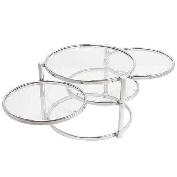 Vintage   Leitmotiv   Dutch Design   Coffee Table   Chrome, Rotatable Platforms   Xl (63cm ø)
