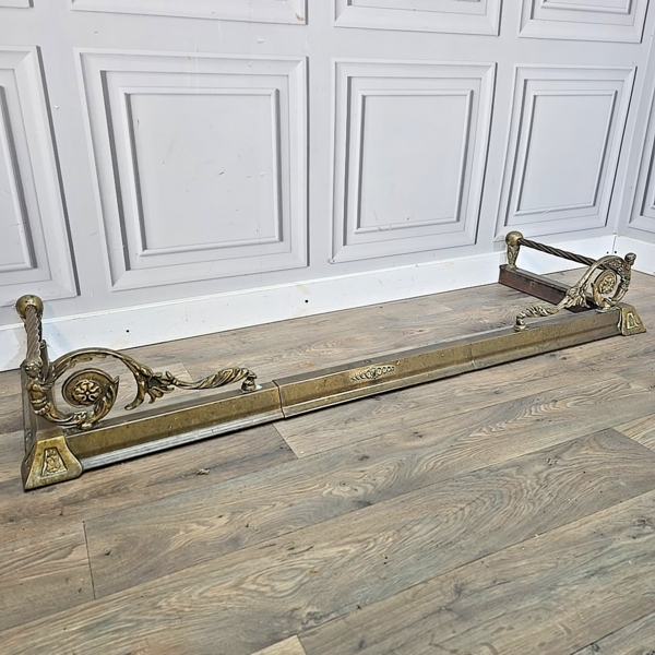 Antique Extending Fireplace Fender Kerb Hearth Fire Side Ornate Cherub Scrolls