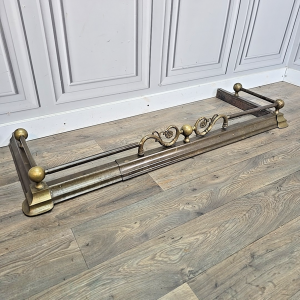 Antique Extending Fireplace Fender Kerb Hearth Fire Side Art Nouveau Influence
