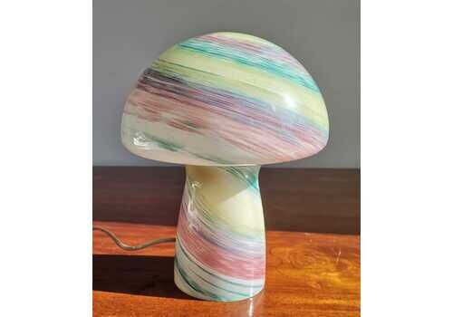 Mushroom Bedside Table Lamp / Glass Lamp / Vintage Small Table Lamp