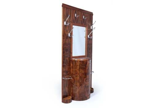 Art Deco Figured Walnut Hall Stand, 1930s