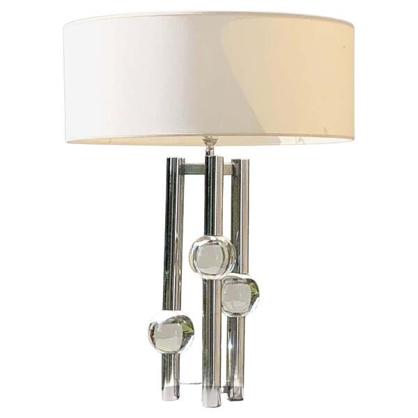 Luxurious Lamp Séventies Space Age Table, In The Maison Charles Style, France 1970
