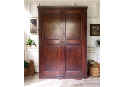 Antique Victorian Solid Pitch Pine School Larder Hall Toy Cupboard