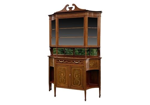 Antique Edwards & Roberts Mahogany & Marquetry Cabinet