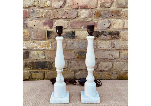 Pair Of Alabaster Lamps