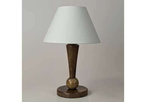 Vintage French Wooden Table Lamp Sculptural Art Deco Style Bedside Light Minimalist Accent Lighting For Living Room Bedroom Or Office
