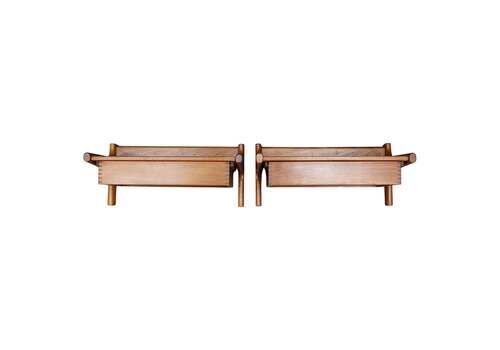 1950s Pair Of Rare Borge Mogensen Teak Floating Night Stand By Dyrlund Denmark
