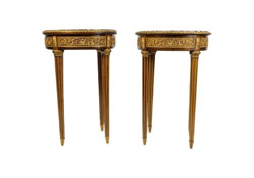 Pair Of Louis XVI Style Pedestal Tables, Napoleon III Period, 19th Century.