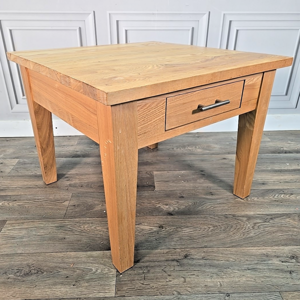 Vintage Rustic Solid Hard Wood Single Drawer Coffee Side Table Oak ? Ash ?