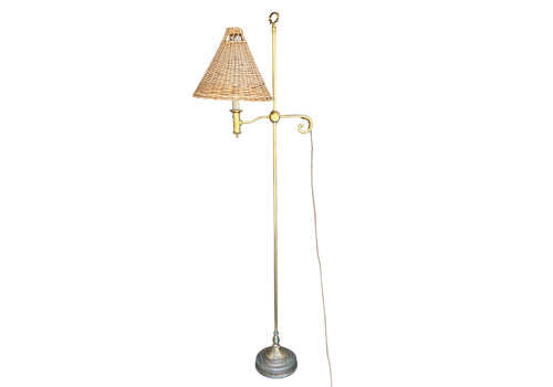 Spanish 1950s Patinated Brass Floorlamp With 