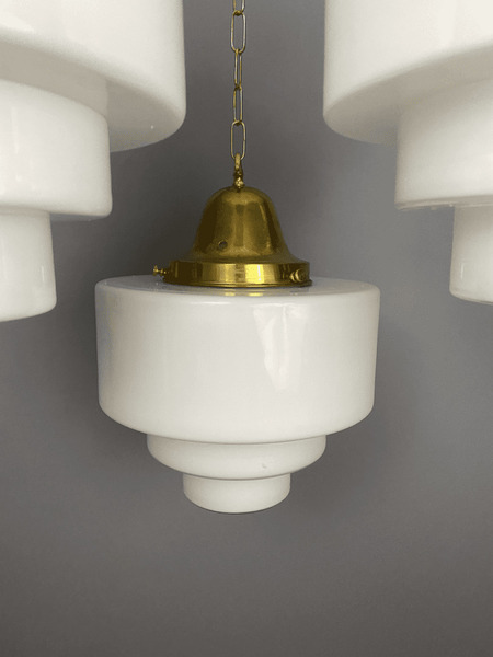 Theo Large Stepped Opaline Pendant Light