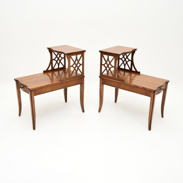 Pair Of Antique Regency Style Mahogany Side Tables