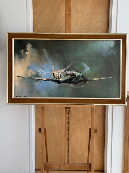 Barrie A.F. Clark Print On Board "Spitfire"