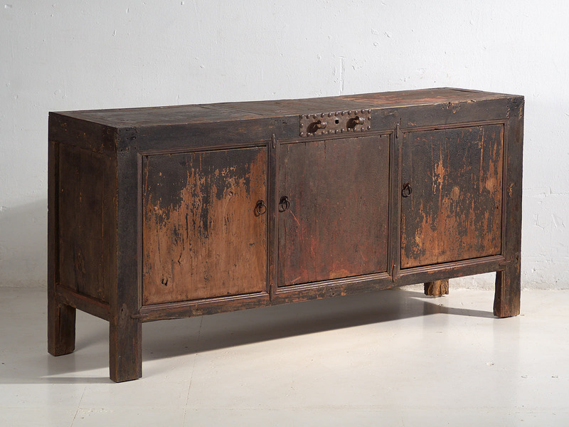 Antique Sideboard In Dark Tones (C.1900) #26