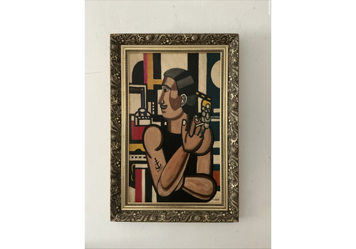 1920’s Cubism Peinture Signée Fernand Leger Avantgarde Bauhaus  Alfred Reth Rare