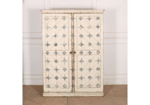 English Painted Linen Cupboard
