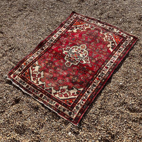 Antique Hand Woven Rug Carpet Mat Rectangle Wool Vintage Pattern Floor Mat Handmade Textile Patterned 110x153cm Red Cream Kilim photo furniture