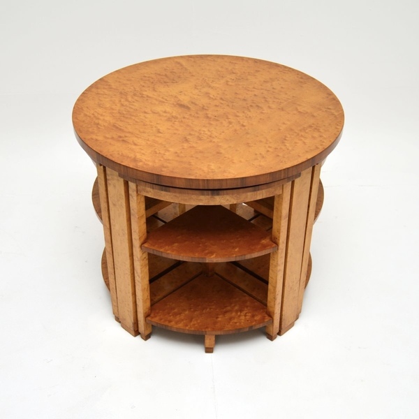 Art Deco Birds Eye Maple Nesting Coffee Table