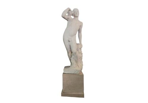 André Deluol, Standing Man, Stone Sculpture, 20th Century