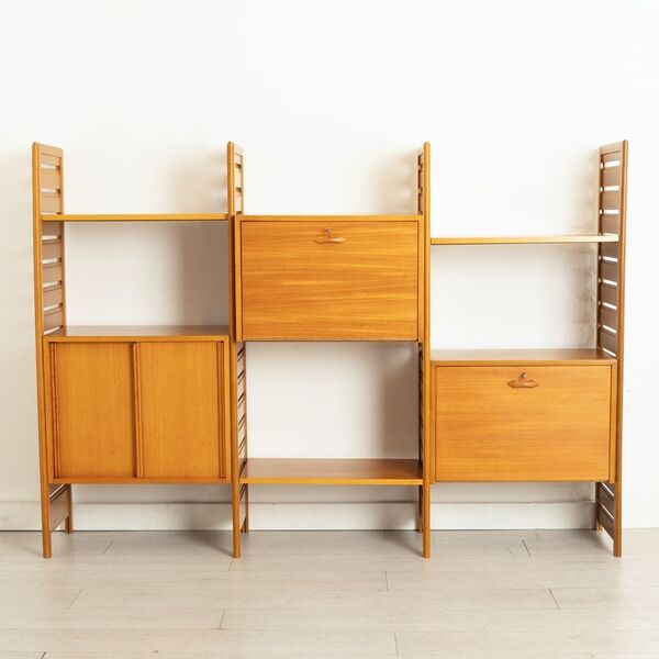 Midcentury Ladderax Modular Teak Bookcase System C.1975