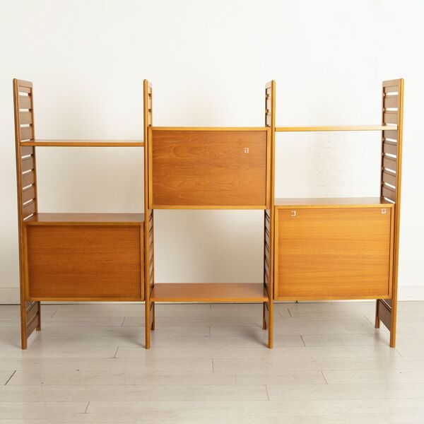 Midcentury Ladderax Modular Teak Bookcase System C.1975 photo Furniture