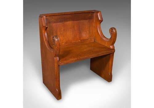 Antique Hall Settle, Scottish Oak Seat & A Half Bench, Gothic Revival, Victorian
