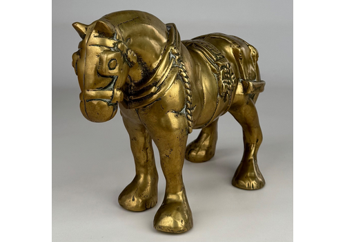 Antique 19th Century Brass Sculpture Of A Horse