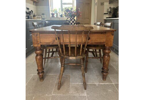 Fabulous Antique Table And Six Chairs