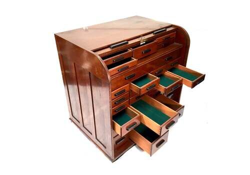 Antique 1930s Large Art Deco Haberdashery Jewellers Shop Display Cabinet Drawers