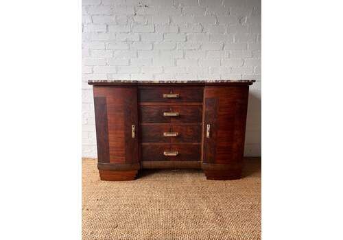 Marble Top Art Deco Sideboard, 1930s