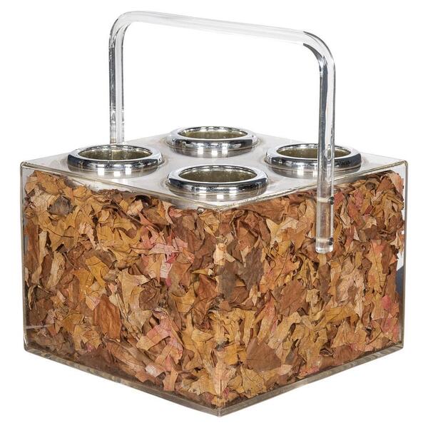 20thc Four Bottle Wine Caddy In Perspex By Christian Dior, Made In Italy C.1980