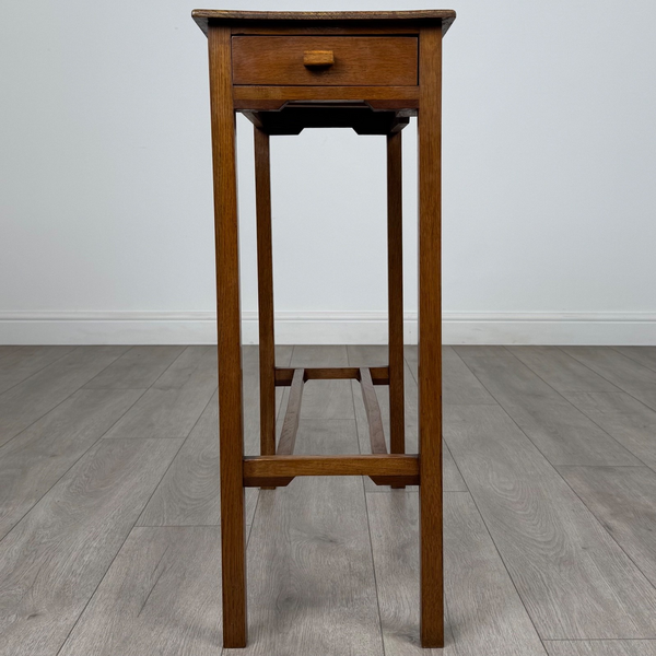 Antique 20th Century Unusually Narrow Side Table In Oak ( Af 4262 )