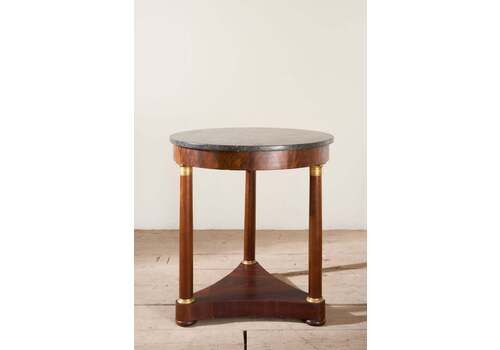 19th Century French Empire Mahogany And Black Marble Gueridon Table