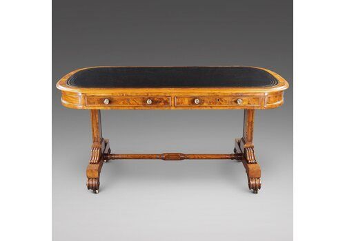 A Burl Oak Library Writing Table
