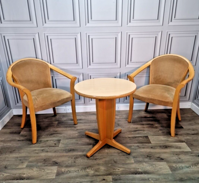 Retro Vintage Parker Knoll Table & Arm Chair Set 2 Chairs Havana Breakfast
