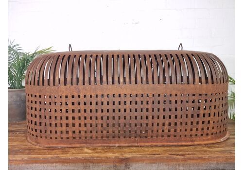 Large Rustic Reclaimed Indian Industrial Bird Chicken Cage Garden Light Shade
