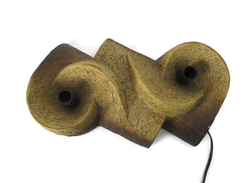 Wall Mounted Light Sconce  Brutalist Retro Lamp Earthenware Stoneware Dutch Wow