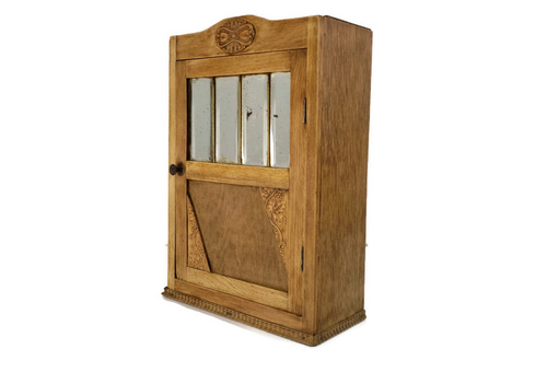 Art Deco Antique Medicine Cabinet Apothecary 4 Small Mirror Beveled Glass